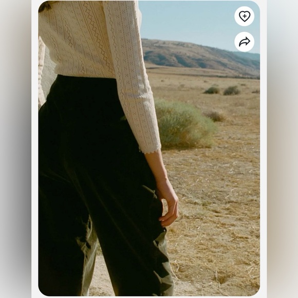 DÔEN | Nelda Corduroy Pants in Black – High Waist Tapered Leg | Sz 12 - Picture 6 of 14